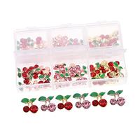 Homoyoyo Lot De 60 Pour Ongles Cerise Décorations Nail Art Breloques En Cristal 6mm*5mm Accessoires Diy Décorations Colorées Pour Manucure Clous à Ongles Inclus