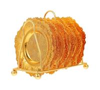 Homoyoyo Lot de 7 Set de Assiettes D’apéritif en Fer Doré, Plateau Porte-aliments Créatif et Organisateur de Fruits, Petites Assiettes Plates pour Snacks, Dessert et Service à Table, Usage