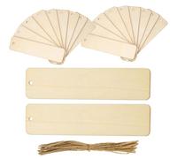 Homoyoyo Lot de 72 set de Marque-Pages en Bois Rectangulaires Vierges avec Trou et Corde Signets Artisanaux en Bois Naturel pour Décoration Loisirs Créatifs Lecture et Décorations Salle