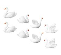 Homoyoyo Lot de 8 Mini Cygnes Décoratifs en Résine Modèles Réalistes pour Jardin Miniature Décoration Extérieure Résistante aux UV Ornements pour Bassin et Paysage Féerique