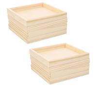 Homoyoyo Lot de 8 Plateaux de Tri en Bois Brut 12,3x12,3 Cm pour Puzzle 3D à 9 Cubes, Accessoires de Rangement Polyvalents pour Puzzles Bois, pour Loisirs Créatifs et Voyages