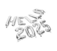 Homoyoyo Lot de Ballons Aluminium « Bonjour 2025 » Argentés Décoration Festive pour Fête du Nouvel An Ballons Décoratifs pour Plafond et Photomaton Accessoires de Fête et Présents