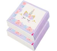 Homoyoyo Lot de Serviettes de Table Licorne à Motifs Dessin Animé, 40 Feuilles, Papier Doux et Absorbant, Décorations pour Fêtes D'garçon et Filles, Anniversaire, Fournitures Festives