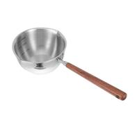 Homoyoyo Louche avec Bec Verseur en Acier Inoxydable à Double Embout et Manche Long en Bois Service Précis et Sûr des Soupes et Sauces