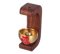 Homoyoyo Magnetic Wooden Door Chime with Brass Bell Easy Install Vintage Wind Chime Doorbell for Home Shop Porch Office Use
