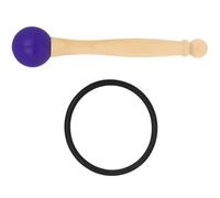 Homoyoyo Maillet de Bol Chantant en Cristal Violet avec Anneau en Caoutchouc Élastique Pliable, Maillet en Bois Naturel, Accessoire pour Instruments de Musique, Percussion, Set Complet
