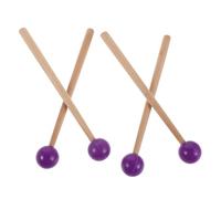Homoyoyo Maillets de Percussion pour Xylophone et Marimba, Lot de 4 Pièces en Aluminium Violet, Manches en Bois, Maillets en Caoutchouc Doux, Accessoires Polyvalents pour Instruments