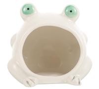 Homoyoyo Maison de Hamster en Céramique Forme Grenouille Nid Rafraîchissant Résistant à l'usure 9,5X9X7,5 CM pour Petits Animaux Toute L'Année