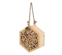Homoyoyo Maison en Bois Hexagonale pour Insectes Ruche Multifonctionnelle, Abri Extérieur pour Oiseaux et Lépidoptères, Décoration Jardin Beige