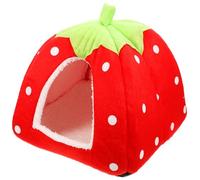 Homoyoyo Maison Hamster Délicate Forme de Tente Fraise Abri Résistant pour Lapin et Petit Rongeur Accessoire Cosy pour Repos et Cachette Sécurisée