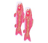 Homoyoyo Manches à Air De Poisson Koi 3d Doré Et Rose Or, Décoration Suspendue Extérieure Pour Jardin Et Porche, Lot De 2, 50 Cm, Décoration Japonaise Traditionnelle