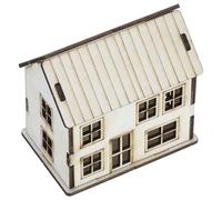 Homoyoyo Maquette Maison Miniature en Bois Préassemblée, Décor Micro-Paysage, Modèle Puzzle 3D 1 Pièce Beige, Décoration Noël, Créatif pour Garçon et Filles et Collectionneurs