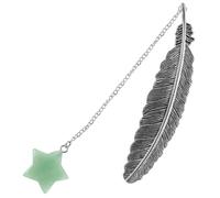Homoyoyo Marque-page Plume Cristal Naturel Vert Portable pour Lecture Décoration Unique