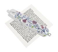 Homoyoyo Mézouza Juive Peinte avec Parchemin de Bénédiction, Étui Décoratif en Métal pour Porte, Protection Rituelle et Décoration Intérieure Juive, Présent Traditionnel pour Maison