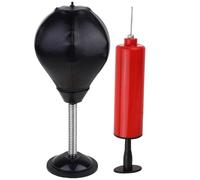 Homoyoyo Mini Balle de Boxe à Ventouse pour Bureau - Ballon de Boxe Verticale Noir Pompe à Air Incluse, Anti-Stress pour Maison et Espace de Travail, Coordination Œil-Main, Entraînement