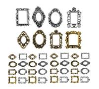 Homoyoyo Mini Cadre Photo en Métal pour Nail Design Baroque Vintage 40 Pièces Petit Cadre Photo Paysage Décoratif pour Salon de Manucure et Usage Personnel