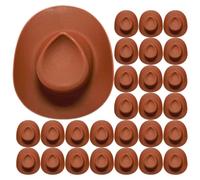 Homoyoyo Mini Chapeaux Cow-Boy en Plastique Chocolat, 30 Pièces, Accessoires Décoratifs pour Poupées et Décoration de Gâteaux, Ornement Festif pour Fêtes et Loisirs Créatifs