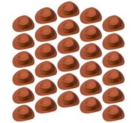 Homoyoyo Mini Chapeaux Cowboy en Plastique Chocolat 30 Pièces, Décorations Miniatures pour Poupées, Accessoires Artisanaux pour Fêtes et Loisirs Créatifs
