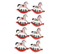 Homoyoyo Mini Cheval à Bascule en Bois - Ensemble De 4 Pcs De Décoration De Noël - Ornements De Table Festifs pour Enfants Idéal pour Fête Et Décor Intérieur