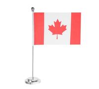 Homoyoyo Mini Drapeau National Canada avec Base Polyester Décoration de Bureau Compacte pour Nationale avec Poteau