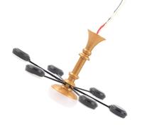 Homoyoyo Mini Lustre Miniature pour Maison de Poupée, Plafonnier Décoratif Doré et Noir, Lumière Blanche, Accessoire D’éclairage pour Décor de Salon Miniature, Ornement Réaliste