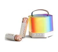 Homoyoyo Mini Microphone Karaoké Portable avec Enceinte Intégrée Compact et Facile à Utiliser Ensemble sans Fil pour Adultes Clair pour Fêtes et Réunions