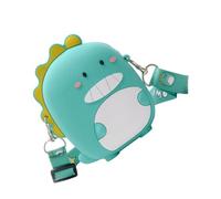 Homoyoyo Mini Paquet à Main en Silicone pour Garçon et Filles Paquet Bandoulière Vert Petit Format Dinosaures 3D Porte-Monnaie Léger et Portable pour Sorties et Jeux