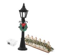 Homoyoyo Miniature Dollhouse Accessories Set with Street Lamp and Garden Fence Decorative Mini Garden Lighting for Cozy Outdoor Scenes