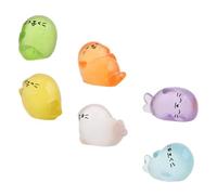 Homoyoyo Miniatures Phoques en Résine, Lot de 6 Pièces Colorées pour Décoration de Jardin Miniature et Micro Paysage, Accessoires pour Terrarium et Espace Restreint