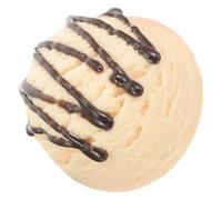 Homoyoyo Modèle de Boule de Crème Glacée Factice en PVC Petit Format Vanille Brossée, Accessoire Photo et Décoration de Vitrine pour Fête, Présentoir Réaliste Multi-usages, Accessoire