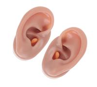 Homoyoyo Modèle D'oreilles Humaines en Silicone Souple, Paire Droite et Gauche Couleur Café, Modèle du Conduit Auditif pour Enseignement Médical, Pratique du Piercing et Curage