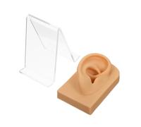 Homoyoyo Modèle Oreille Flexible Silicone Résistant à Usure avec Support Acrylique pour Bureau et Formation Au Perçage Présentoir Pratique pour Boucles Oreilles Homme et Femme