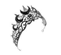 Homoyoyo Moon And Star Bridal Crown Rhinestone Tiara For Weddings Halloween Cosplay Parties And Stage Performances Bridal Headpiece With Glamorous Crystal Design
