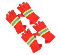 Homoyoyo Moufles de Pompier Ignifugés Résistants à la Chaleur Taille Grosse Couleur Orange Épais 4 Pièces - Protection Thermique pour Interventions D’Urgence Sauvetage Incendie et