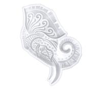 Homoyoyo Moule Silicone Éléphant Tête Flexible pour Époxy Décor Mural DIY Artisanat Statuaire
