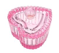 Homoyoyo Nail Art Dappen Dish Verre Forme de Cœur avec Couvercle Bol Cristal pour Liquide et Substance Outils Multifonctions pour Manucure Set Complet pour Soins Ongles