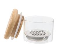 Homoyoyo Nail Dappen Dish Verre avec Couvercle et Filtre Inox pour Liquide Acrylique et Pailletée Bol Verre pour Manucure Professionnelle et Nettoyage de Pinceaux