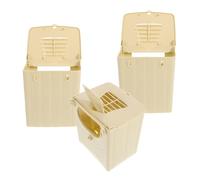 Homoyoyo Nichoir pour Petits Perroquets 3pcs en Abs Beige, Habitat Confortable et Respirant, pour Balcon ou Jardin
