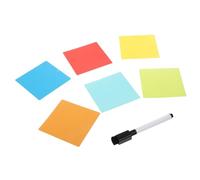 Homoyoyo Notes Autocollantes Réutilisables 12 Pcs, 3 X 3 Pouces, Couleurs Vives Fond Blanc, Autocollants Effaçables à Sec, Étanches, pour Bureau, École et Organisation à Domicile