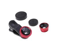 Homoyoyo Objectif Caméra Smartphone Rouge Lentilles Super Grand Angle Macro et Fisheye avec Clip Portable Alliage Daluminium Compatible X