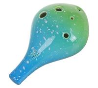 Homoyoyo Ocarina en Céramique à 6 Trous, Tonalité C, Petit Instrument de Musique Classique pour Débutant, Couleur Bleu Ciel Étoilé, Léger et Décoratif, pour Maison et Apprentissage Musical