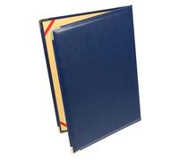 Homoyoyo Organisateur de Documents Professionnel Bleu Grand Format Porte Notes Rigide avec Coins Métalliques Dossier Bureau pour Réunions et Entretiens Classeur Polyvalent pour Fichiers et