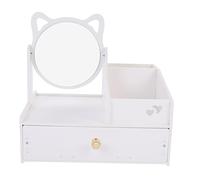 Homoyoyo Organisateur de Maquillage Miroir Boîte de Rangement Multifuntionnelle de Bureau Support pour Cosmétiques et Bijoux Transparent 1 Pièce