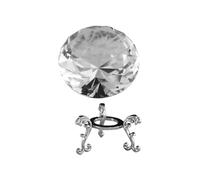 Homoyoyo Ornement Diamant Cristal avec Socle Argenté Décoration de Bureau et Maison Cadeau Anniversaire Maman Accessoire Décoratif et Lumineux
