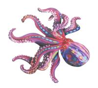 Homoyoyo Ornement mural pieuvre en fer suspendu pour jardin et terrasse, résistant pour clôture et intérieur, coloris violet, 1 pièce