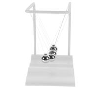 Homoyoyo Ornement Pendule de Newton Boules D'équilibre en Acier, Base Ondulée Blanche, Décoration Scientifique de Bureau, Physique des Oscillantes pour Apprentissage Éducatif, Kit