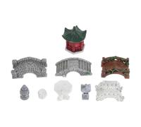 Homoyoyo Ornements Miniatures de Jardin Ponts et Style Chinois Rustique | Accessoires pour Bonsaï et Aquarium, Décoration de Paysage Miniature, Texture Bois Vieilli Naturelle