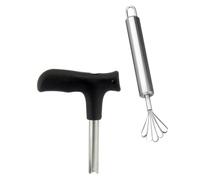 Homoyoyo Ouvre-Noix Tropical en Acier Inoxydable 2 Pièces Outil D’Ouverture Manuel Léger et Portable Kit D’Ustensiles Cuisine Pratique pour Maison et Préparation de Noix Fraîche