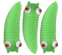 Homoyoyo Pack de 3 Jouets Sensoriels Chenille en PVC Vert, Jouets à Presser Anti-Stress Design Réaliste pour Adultes et Garçon et Filles, pour Décompression et Jeu Humoristique