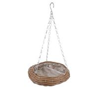 Homoyoyo Panier à Fleurs Suspendu en Rotin PP Jaune Jardinière Tressée Résistante aux Intempéries Mangeoire à Oiseaux Extérieure à Suspendre Chaîne Décoration Balcon et Jardin 1 Pièce